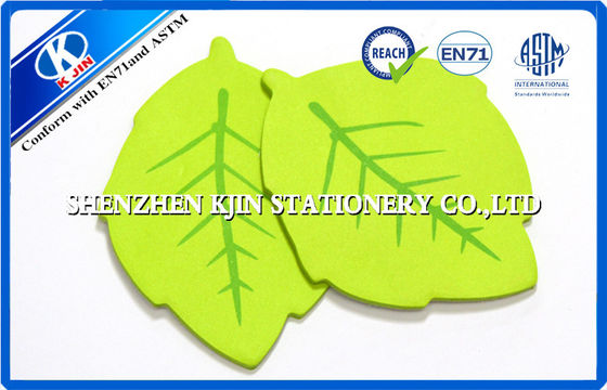 Green Memo desktop sticky notes Leaf Shaped For Kids , post sticky notes