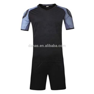 Black Sports Jersey New Model Football Club Designs Soccer Uniform Set