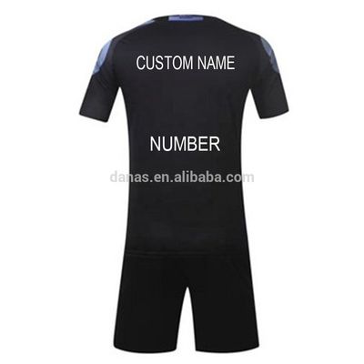 Black Sports Jersey New Model Football Club Designs Soccer Uniform Set