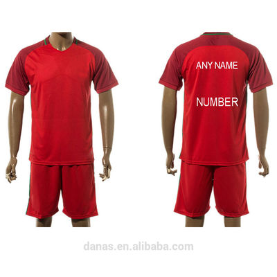 Wholesale Best Quality Portugal Home Red Soccer Jersey New Design 2016 2017