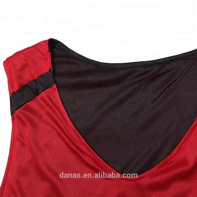 New custom design reversible red and black basketball jersey
