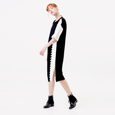 OEM Casual Clothing Fashion Patchwork T-Shirt Dress Women