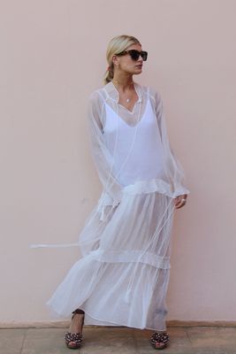 Clothing Fashion Women See-Through Sexy Beach Cover Up Dresses