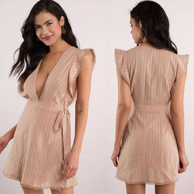 Boho Sexy Short Wrap Women Dress Beach