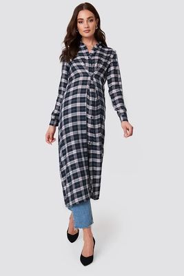 2019 New Arrivals Buttoned Asymmetric Shirt Dress Blue Dress Autumn Women