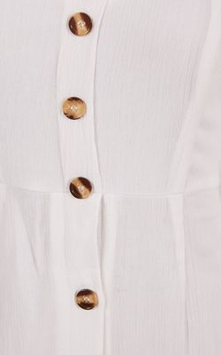 Women Clothing Long Sleeve Sorrento Dreaming Dress In White Linen Look