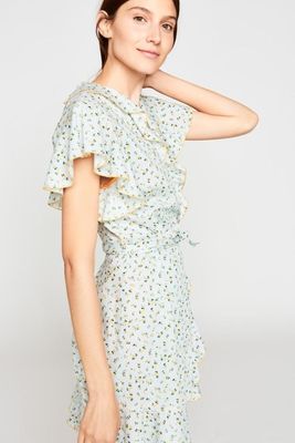 Ladies Mini Dress Floral Wrap Dresses Cotton For woman