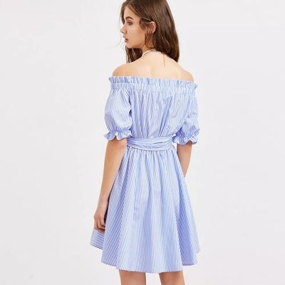 High Quality Comfortable Sexy Ladies Women Off The Shoulder Casual Dresses