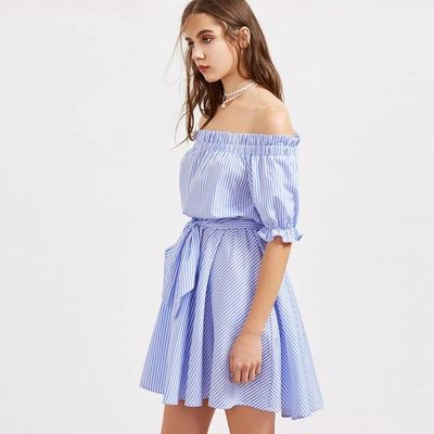 High Quality Comfortable Sexy Ladies Women Off The Shoulder Casual Dresses