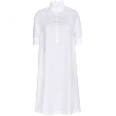 Latest Women Casual Clothing Dresses White Pure Dress Linen