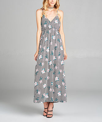 Chinese Clothing Manufacturers Black Stripe Sexy Maxi Dress Floral Ladies