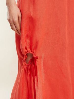 Women Clothing Summer Sleeveless With V neck Linen Maxi Dresses For Ladies