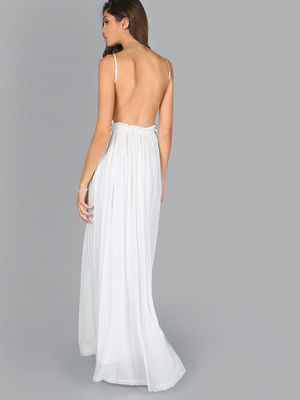 Greek Goddess V neck Maxi Crochet Dress Summer Apparel