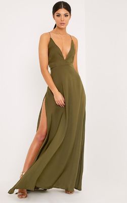 New arrival khaki sexy women chic party dress