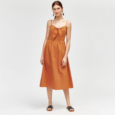 Boho Summer Dresses Design Women Spaghetti Strap Maxi 100% Linen Dress