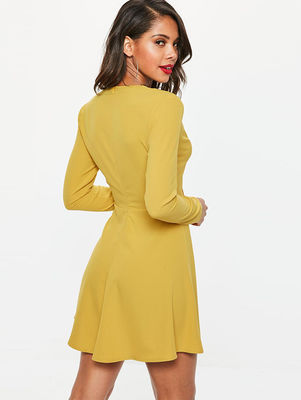 Sexy Mature Elegant Deep V Neck Mini Dress With Lace