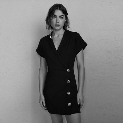 Hot sales woven ladies cotton linen dress