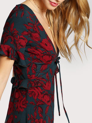 sexy v neck design woman dress