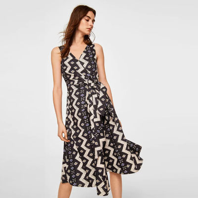 Factory price woven ladies summer office dress