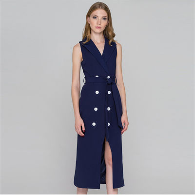 Alibaba wholesale blue sleeveless blazer dress