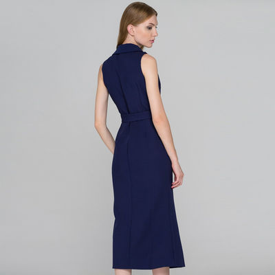 Alibaba wholesale blue sleeveless blazer dress