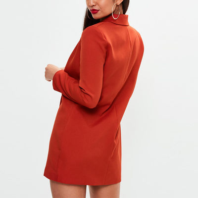 New design orange crepe blazer dress
