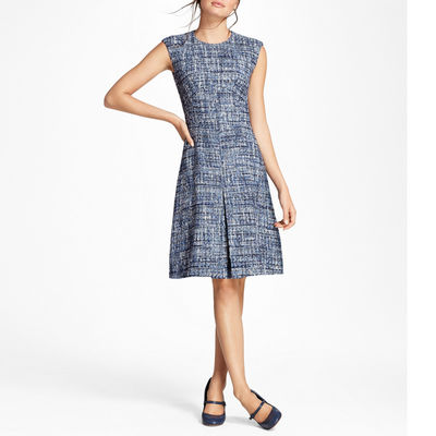 Shimmer Boucle lady sleeveless office dress