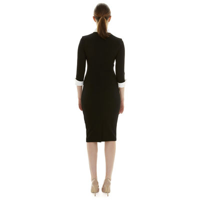 Ladies turn down collar bodycon office dress