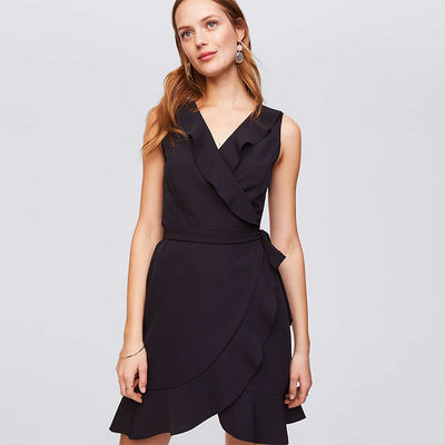 2018 New Fashion Women Sleeveless Black Dress