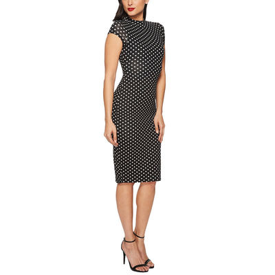 Women sexy bodycon polka dot short sleeves formal dress