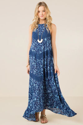 neck pattrns charming hippie for ladies floor length maxi dress