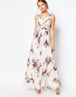 women maxi dress floral print chiffon split long dresses