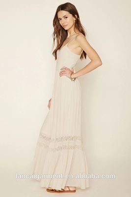 2018 hot selling woven maxi featuring floral lace for elegant women