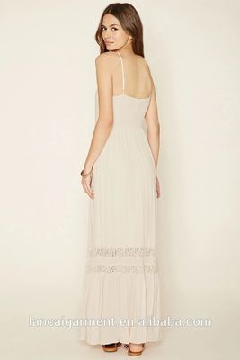 2018 hot selling woven maxi featuring floral lace for elegant women