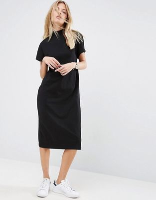 Hot sale Custom Blank Short Sleeve High Neck Cotton Spandex T Shirt Dress LC8429-N