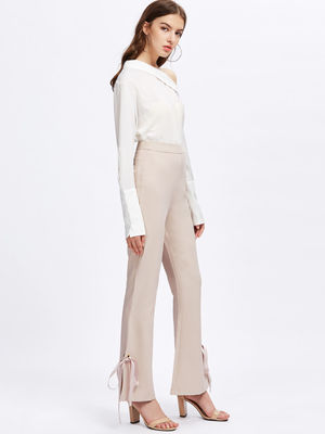 Elegant Women Blouse Tops With Asymmetrical Neck
