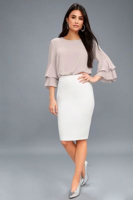 Guangzhou Ladies Clothing Three Quarter Tiered Sleeves Top
