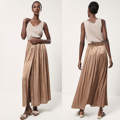 Latest style ladies pleated long skirt