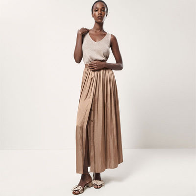 Latest style ladies pleated long skirt