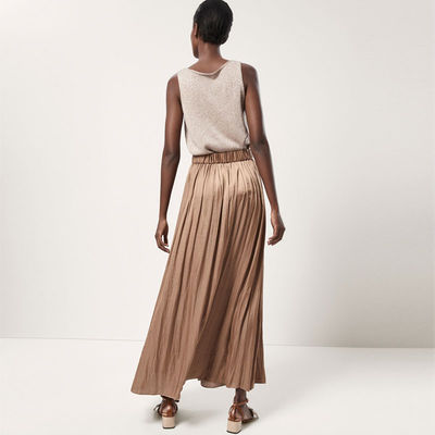 Latest style ladies pleated long skirt