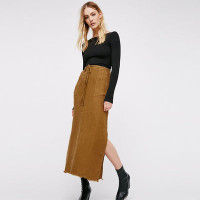 New Style Maxi Skirts Woman Fashion Linen Skirts