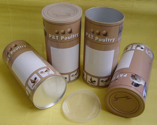 Paper Tube Containers with Metal Cap and Bottom and Cap, PE Cap for Chicken Powder