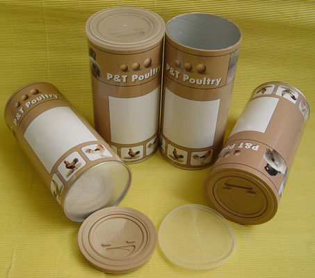 Paper Tube Containers with Metal Cap and Bottom and Cap, PE Cap for Chicken Powder