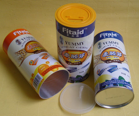 Customized Recycled Food Grade Paper Tube / Can Containers with Aliuminium Foil Interior