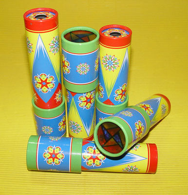 Customized Mini Rigid Cardboard / Paper Children Toy Kaleidoscope with Double-tube
