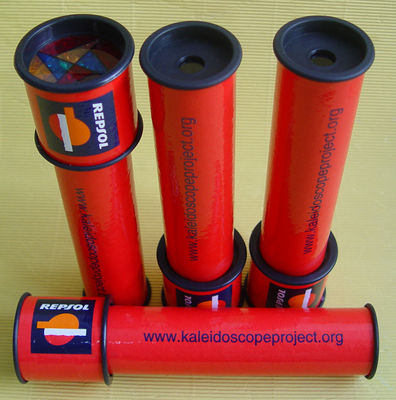 Colorful Cylinder Double Tube Children Telescope Paper Kaleidoscope Toy with Plastic Caps