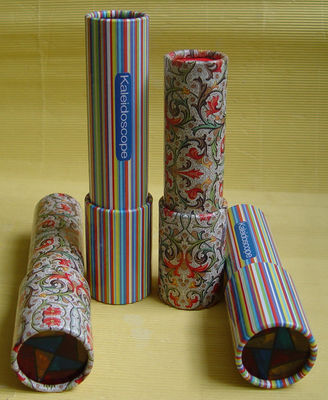 Flexible Cylinder Tube Holiday Gift for Children Paper Kaleidoscope with CMYK Printing