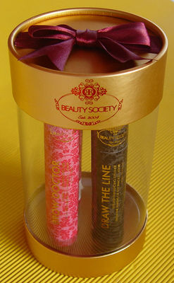 Transparent / Clear PVC Plastic Comestics Tube Box Packaging with Round Rollded Ends