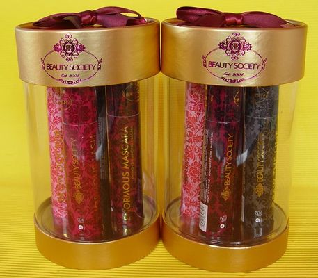 Transparent / Clear PVC Plastic Comestics Tube Box Packaging with Round Rollded Ends