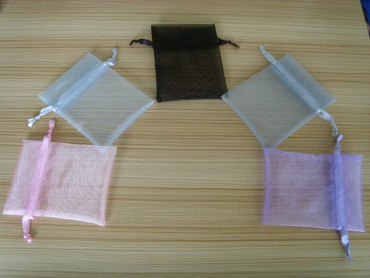 OEM Colorful drawstring organza gift pouches sheer bag for Fragrances